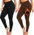 3 Pack Capri Leggings for Women with Pockets-High Waisted Tummy Control Workout Gym Yoga Pants Black